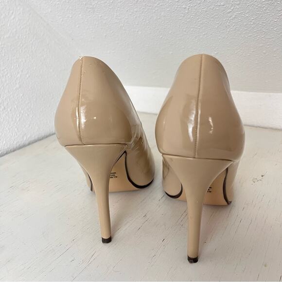 Shiekh nude faux patent ultra high heels gold tone toe plate 10 - Picture 6 of 12